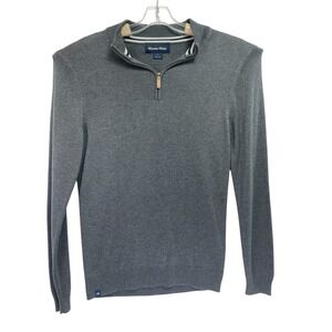 Mizzen Main 1/4 Zip Pullover Grey Knit L/S Sweater Sz Small (EE4) NW/OTs